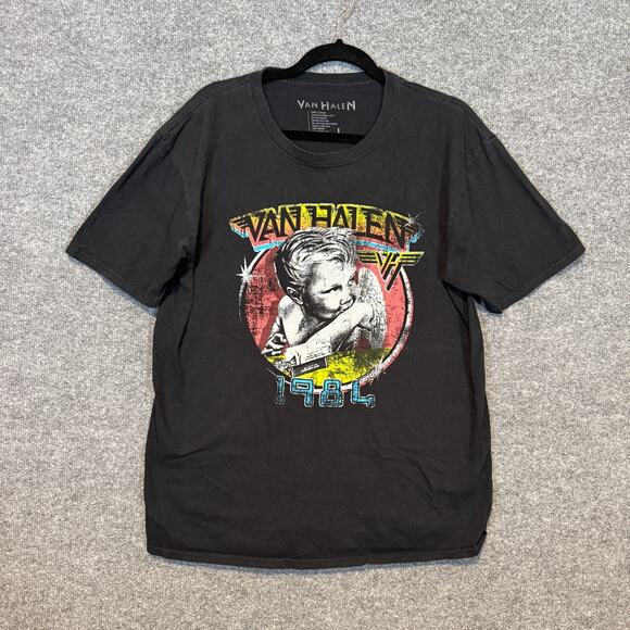Van Halen Shirt Men Large Black Graphic Rock Band Tee Short Sleeve Music Concert - Picture 1 of 8